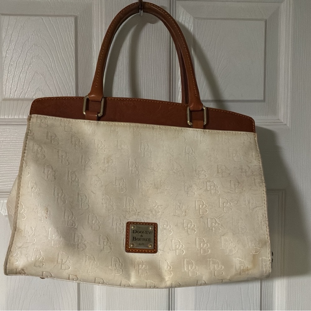 Dooney & Bourke Tan and Cream Satchel